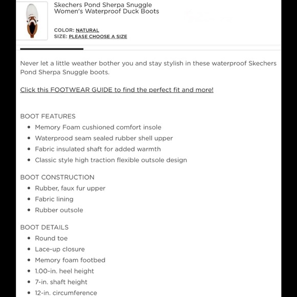 🔥Skechers Pond Sherpa Duck Waterproof Boots Women's Winter - Picture 9 of 9